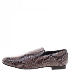 Pre Owned Jimmy Choo Brown Python Sloane Slip-Ons Size 45