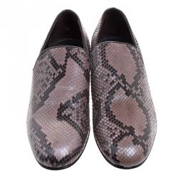 Pre Owned Jimmy Choo Brown Python Sloane Slip-Ons Size 45