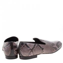 Pre Owned Jimmy Choo Brown Python Sloane Slip-Ons Size 45