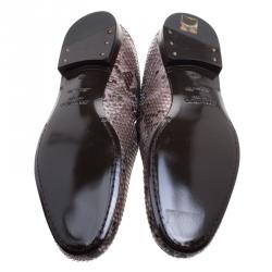 Pre Owned Jimmy Choo Brown Python Sloane Slip-Ons Size 45