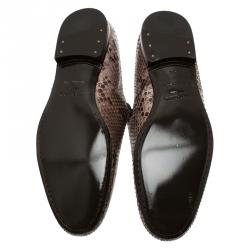 Pre Owned Jimmy Choo Brown Python Sloane Slip-On Size 45