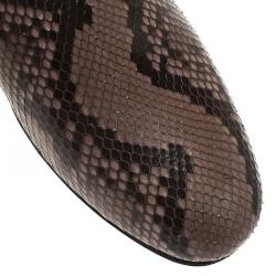 Pre Owned Jimmy Choo Brown Python Sloane Slip-On Size 45