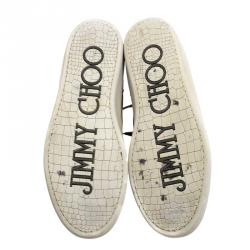 Pre Owned حذاء رياضي جيمي تشو مرتفع من أعلى بيلغريفيا شعر مهر طباعة كاموفلاج مقاس 44