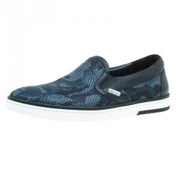 Jimmy Choo Grey Camouflage Glitter & Fabric Mix Grove Slip On Sneakers Size 42