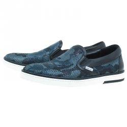 Jimmy Choo Grey Camouflage Glitter & Fabric Mix Grove Slip On Sneakers Size 42