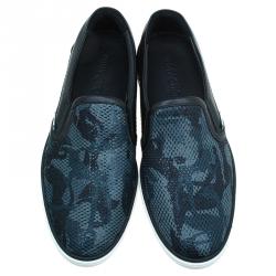 Jimmy Choo Grey Camouflage Glitter & Fabric Mix Grove Slip On Sneakers Size 42