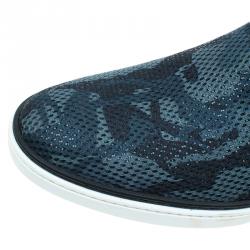 Jimmy Choo Grey Camouflage Glitter & Fabric Mix Grove Slip On Sneakers Size 42
