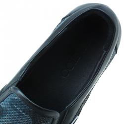 Jimmy Choo Grey Camouflage Glitter & Fabric Mix Grove Slip On Sneakers Size 42