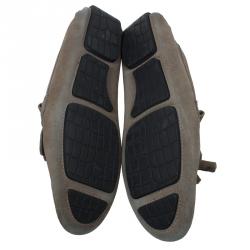Jimmy Choo Beige Suede Eaton Tassel Fringe Loafers Size 43.5