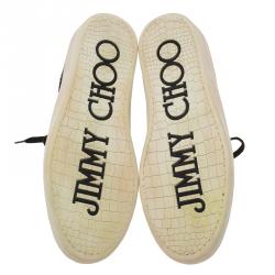 Jimmy Choo Black Crocodile Embossed Portman Sneakers Size 42