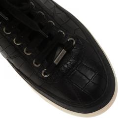 Jimmy Choo Black Crocodile Embossed Portman Sneakers Size 42