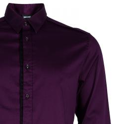 Pre Owned Just Cavalli Men's Purple Cotton Shirt L