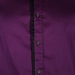 Pre Owned Just Cavalli Men's Purple Cotton Shirt L
