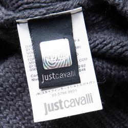 Pre Owned Just Cavalli Grey Wool Chunky Cable Knit Sweater M