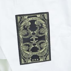 Pre Owned Just Cavalli White Cotton Tailored Notched Collar Blazer L