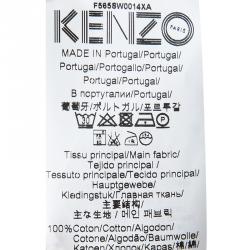 Pre Owned Kenzo Grey Cotton Knit Embroidered Tiger Motif Sweatshirt XL