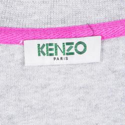 Pre Owned Kenzo Grey Tiger Embroidered Motif Sweatshirt XL