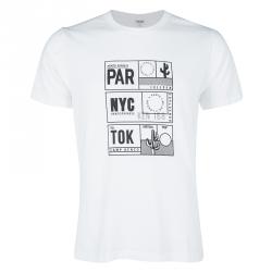 Pre Owned Kenzo White Jersey Printed Crew Neck T-Shirt L
