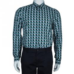 Pre Owned Kenzo Men's Multicolor Print Shirt M