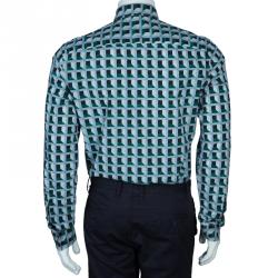 Pre Owned Kenzo Men's Multicolor Print Shirt M