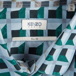 Pre Owned Kenzo Men's Multicolor Print Shirt M