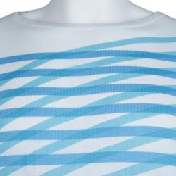 Pre Owned Kenzo White Criss Cross Striped Sweater XL