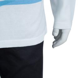 Pre Owned Kenzo White Criss Cross Striped Sweater XL