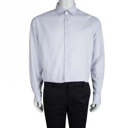 Pre Owned Kenzo Lilac Textured Cotton Comfort Fit  Long Sleeve Button Front Shirt 4XL