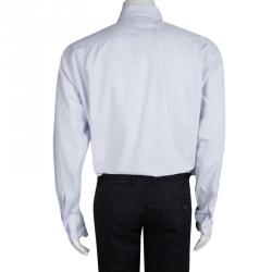 Pre Owned Kenzo Lilac Textured Cotton Comfort Fit  Long Sleeve Button Front Shirt 4XL