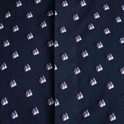 Pre Owned Kenzo Navy Blue Contrast Collar Printed Button Down Shirt XL