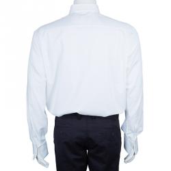 Pre Owned Lanvin White Cotton Classic Collar Shirt L
