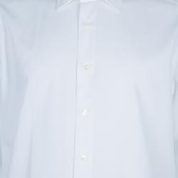 Pre Owned Lanvin White Cotton Classic Collar Shirt L