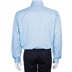 Pre Owned Lanvin Light Blue Cotton Classic Collar Shirt L