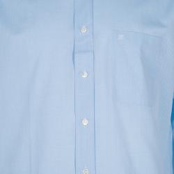 Pre Owned Lanvin Light Blue Cotton Classic Collar Shirt L