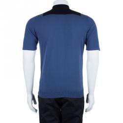 Pre Owned Lanvin Men's Blue Polo Shirt S
