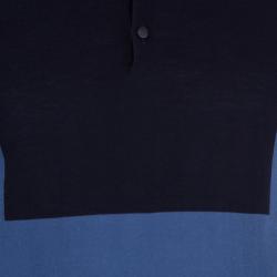 Pre Owned Lanvin Men's Blue Polo Shirt S