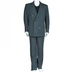 Lanvin Men's Gray Silk Double Breasted Suit XL