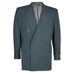 Lanvin Men's Gray Silk Double Breasted Suit XL