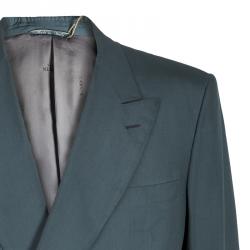 Lanvin Men's Gray Silk Double Breasted Suit XL