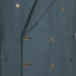 Lanvin Men's Gray Silk Double Breasted Suit XL