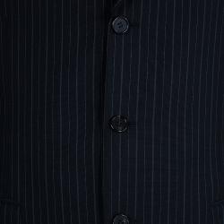 Pre Owned Lanvin Men's Black Striped Suit M