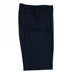 Pre Owned Lanvin Men's Black Striped Suit M