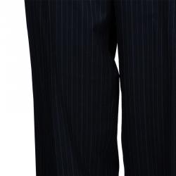 Pre Owned Lanvin Men's Black Striped Suit M