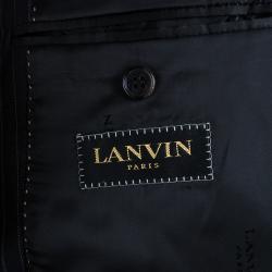 Pre Owned Lanvin Men's Black Striped Suit M