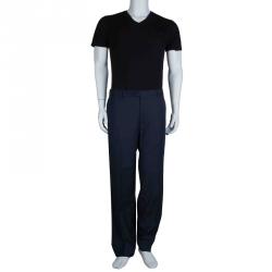 Pre Owned Lanvin Blue Wool Trousers XXL