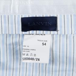 Pre Owned Lanvin Blue Wool Trousers XXL