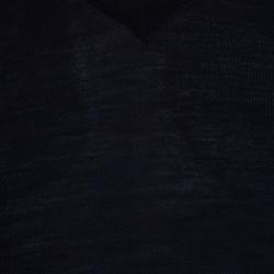 Pre Owned Lanvin Navy Blue Merinos Wool V-Neck Sweater L