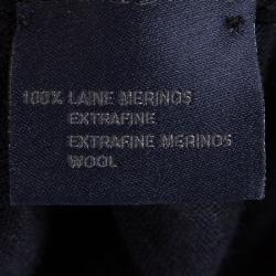 Pre Owned Lanvin Navy Blue Merinos Wool V-Neck Sweater L