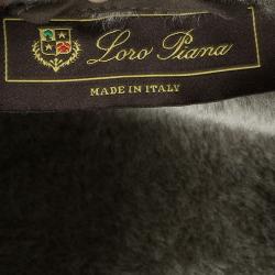 Pre Owned Loro Piana Brown Shearling Lined Suede Coat XXL