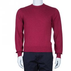 Pre Owned Loro Piana Men's Rasperry Red Cashmere Sweater M